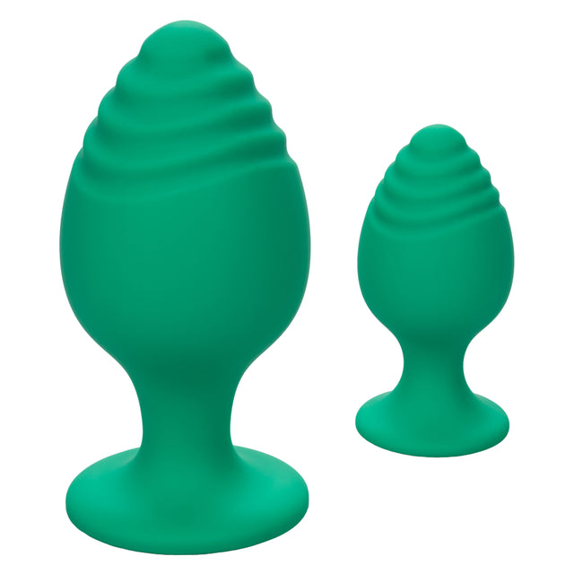 CalExotics Cheeky Anal Plug Set — Green (2 Sizes) - SE0440203