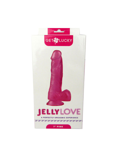 Get Lucky Jelly Love 7" Dildo - Pink
