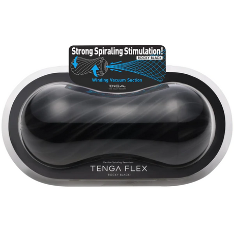 Tenga Flex Rocky Reusable Masturbation Sleeve — Black - TN473