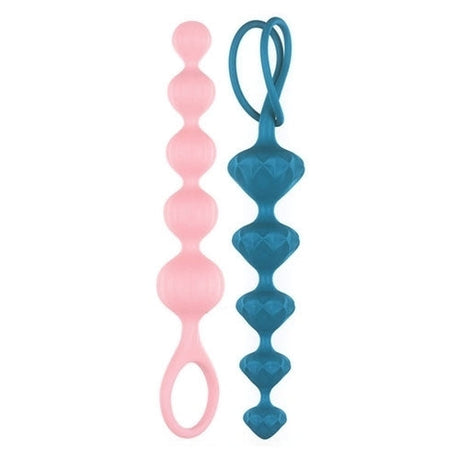 Satisfyer Love Beads Anal Beads Set of 2 — Pink, Silicone, 8 in - SF0862