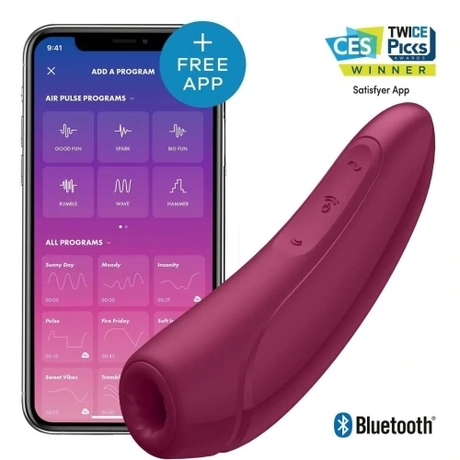 Satisfyer Curvy 1+ Clitoral Stimulator — Rose Red - J2018-U80-3