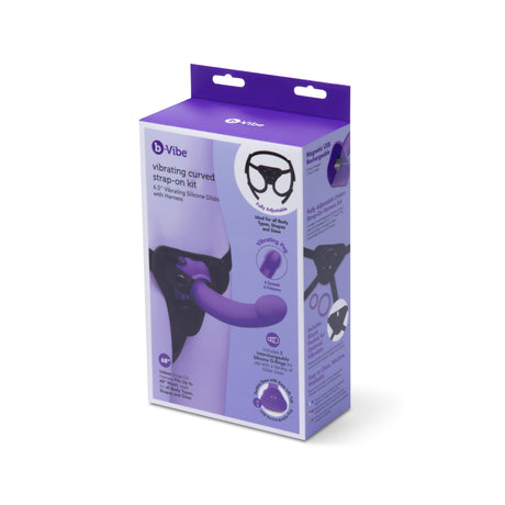 b-Vibe Curved Vibrating Strap-On Kit with 6.5in Silicone Dildo - BV1807