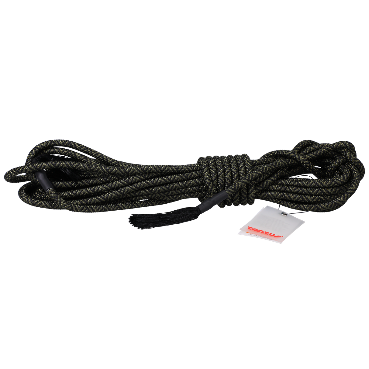 Tantus 30 ft Bondage Rope — 6mm Polyester, Olive & Onyx - TS3853