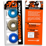 OXBALLS Rimringz 3-Pack — Cool Blues (2 Regular + 1 Big) - OX-3206-COL