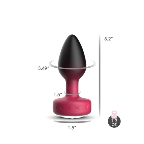 Viben Eluxe Vibrating Anal Plug — Ruby Ombre, Small, Remote - VB-CC9154