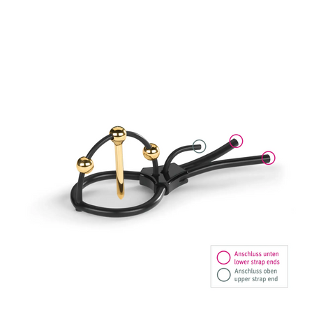 Mystim Plunging Pete — E‑Stim Corona Straps with 24‑Carat Gold Urethral Sound - MY5874