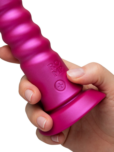 ROMP Jiggle Thrusting Vibrator — Cosmic Pink, Suction Base - RM2485