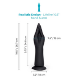 b-Vibe 10.5 Inch Vibrating Silicone Hand Fisting Dildo with Suction Base - BV7865
