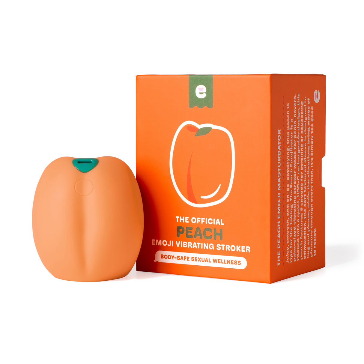 Emojibator Peach Vibrating Stroker — USB-C Rechargeable, Medical-Grade Silicone - EM2156