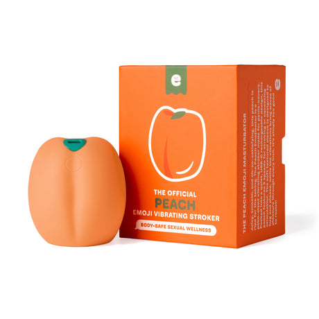 Emojibator Peach Vibrating Stroker — USB-C Rechargeable, Medical-Grade Silicone - EM2156