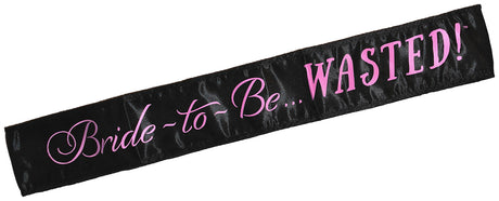 Kheper Games Bride-to-Be... WASTED! Black Sash — One Size - KG-NVS47