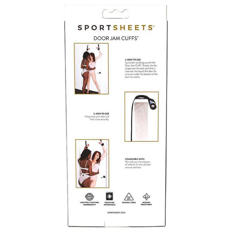 Sportsheets Door Jam Cuffs — Black - SS324-01