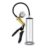 Blush VX6 Vacuum Penis Pump with Brass Pistol & Pressure Gauge, Clear - BL-06301