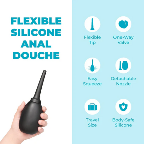 b-Vibe Flexible Silicone Anal Douche, Compact 5 fl. oz - BV7858