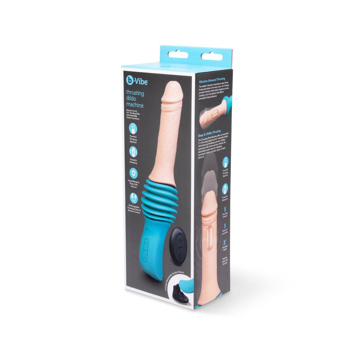 b-Vibe Realistic Thrusting Dildo Machine — 6.5 in, Suction Base - BV7889