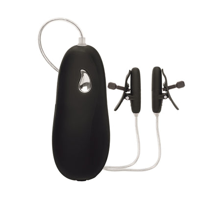 Vibrating Heated Nipple Teasers - Black by CalExotics