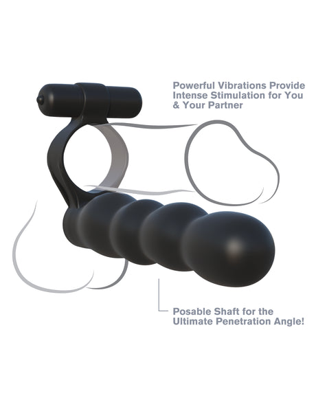 Fantasy C-Ringz Posable Partner Double Penetrator - Black by Pipedream