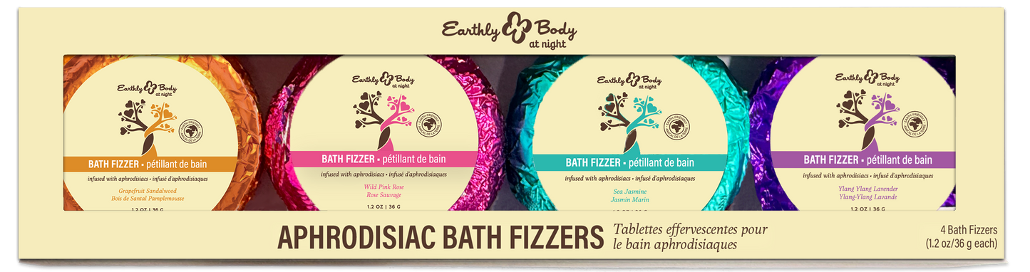 Earthly Body at Night Aphrodisiac PrePack Bath Fizzers and Candles 16pcs plus tester and candle warmer by Earthly Body