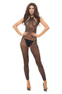 Rene Rofe Love Stroke Heart Bodystocking & G-String — Black, OS - RR-7118BLKOS