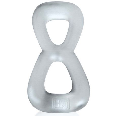 Boomerang Double-Ring Cockring & Nut-Tugger Clear Steam
