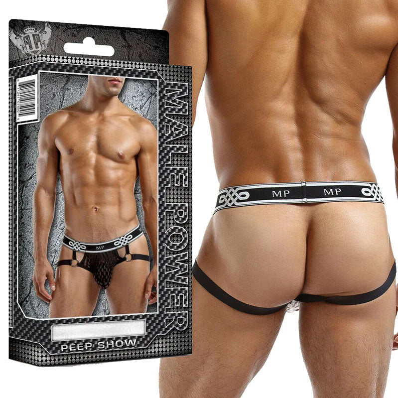 Peep Show - Jock Ring - Small/ Medium - Black by Male Power