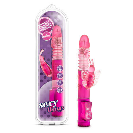 Blush Butterfly Thruster Mini Vibrator — Fuchsia - BL-29930