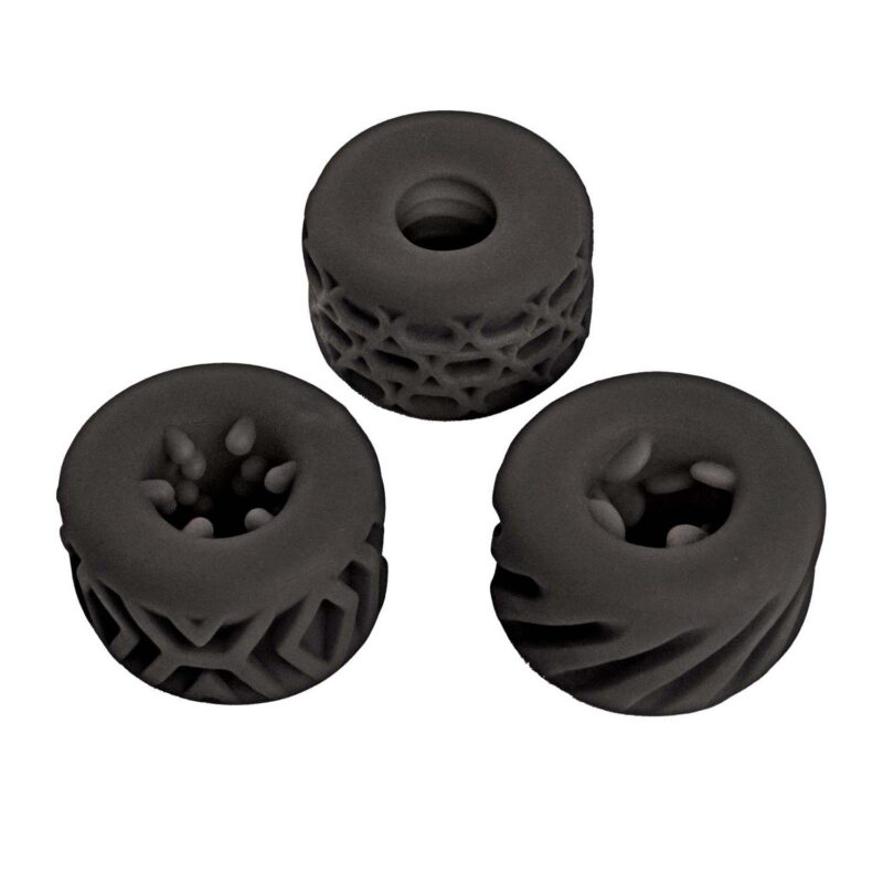 Nasstoys Super Stretchy Stroker Rings, 3-Pack — Black Silicone - NW3350-2