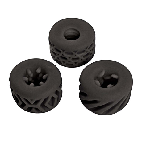 Nasstoys Super Stretchy Stroker Rings, 3-Pack — Black Silicone - NW3350-2