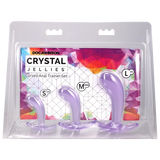 Doc Johnson Crystal Jellies Curved Anal Trainer Set — 3 Sizes, Purple - DJ0289-69-CD