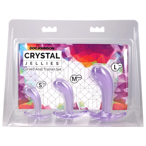 Doc Johnson Crystal Jellies Curved Anal Trainer Set — 3 Sizes, Purple - DJ0289-69-CD