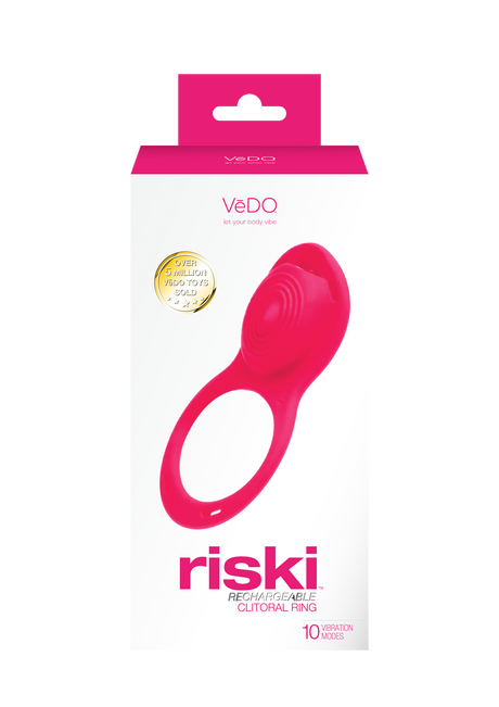 VeDO Riski Rechargeable Wearable Clitoral Vibrator for Couples — Pink - VI-R1409