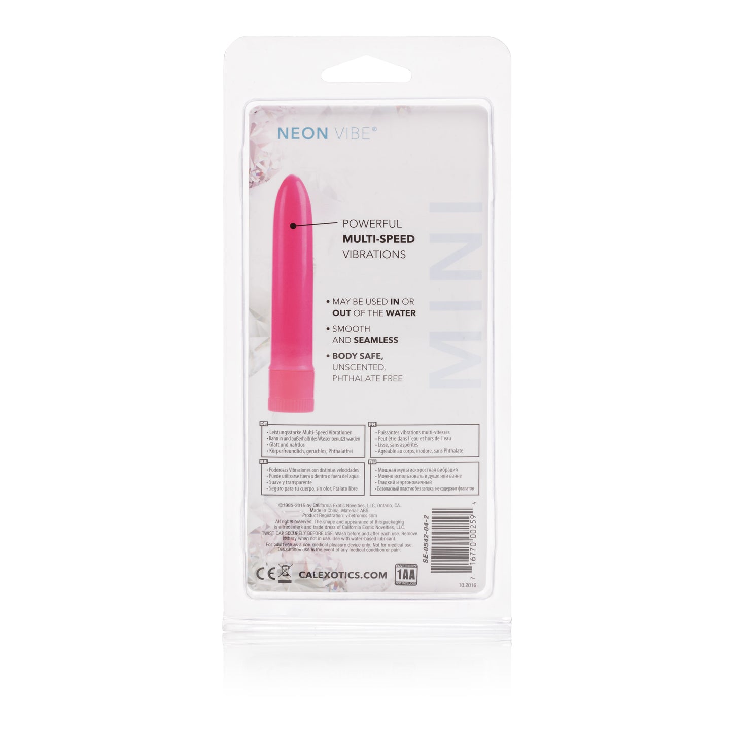 Mini Neon Vibe Multi-Speed Vibe 4.5 Inches - Pink by CalExotics