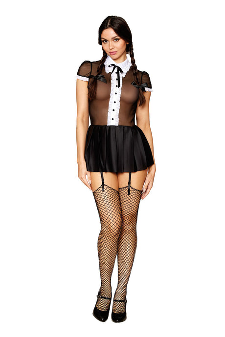 Dreamgirl Gothic School Girl Costume, One Size Black - DG-13303BLKOS