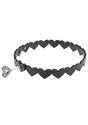 Sportsheets Heart Day Collar — Black Faux Leather Choker, 15–19 in - SS09850