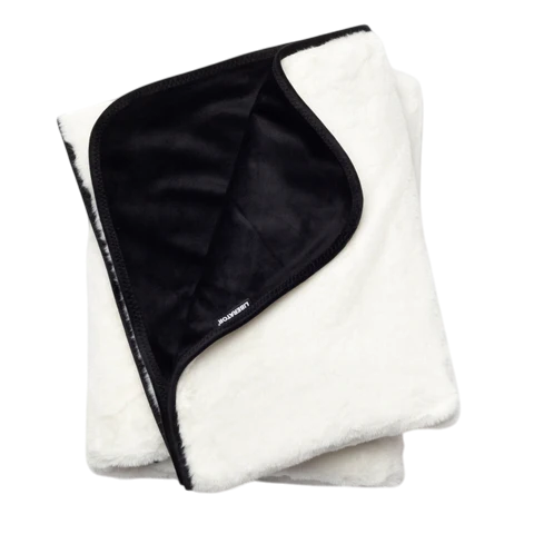 Liberator Fascinator Fur Throw — Regular Size Faux Fur, White & Black - L7269