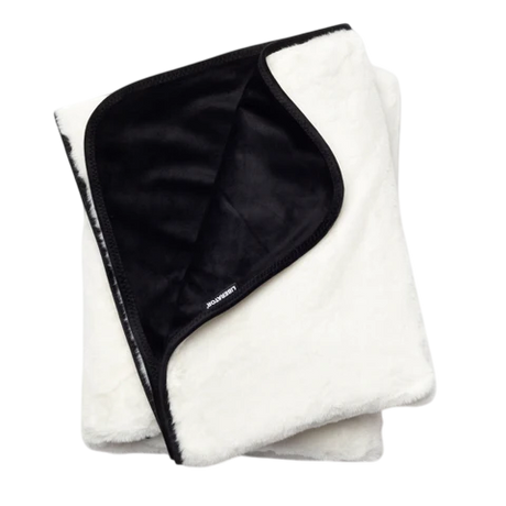 Liberator Fascinator Fur Throw — Regular Size Faux Fur, White & Black - L7269