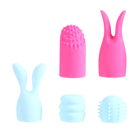 Maia Toys Quinn 5‑Piece Silicone Attachments — Pink & Blue - MTMA336