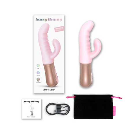 LOVE TO LOVE Sassy Bunny Dual-Motor Rabbit Vibrator — Baby Pink - LV2701