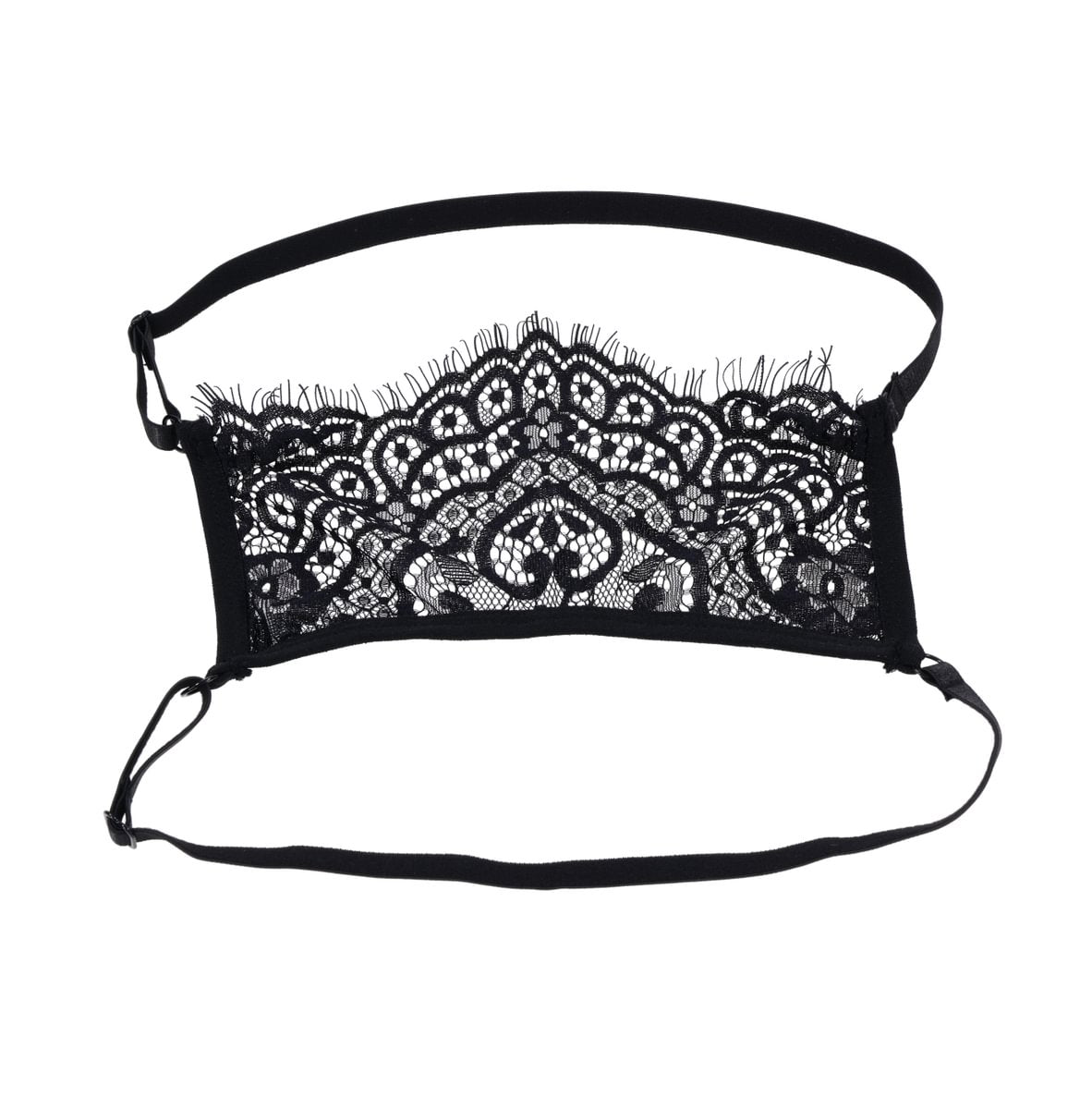 Sex & Mischief Veiled Vision Lace Blindfold — Black - SS10100