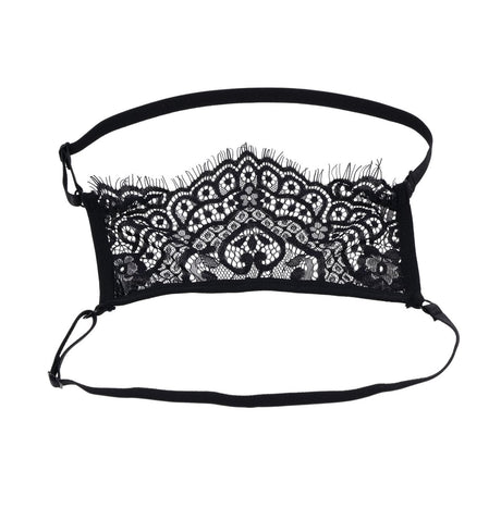 Sex & Mischief Veiled Vision Lace Blindfold — Black - SS10100