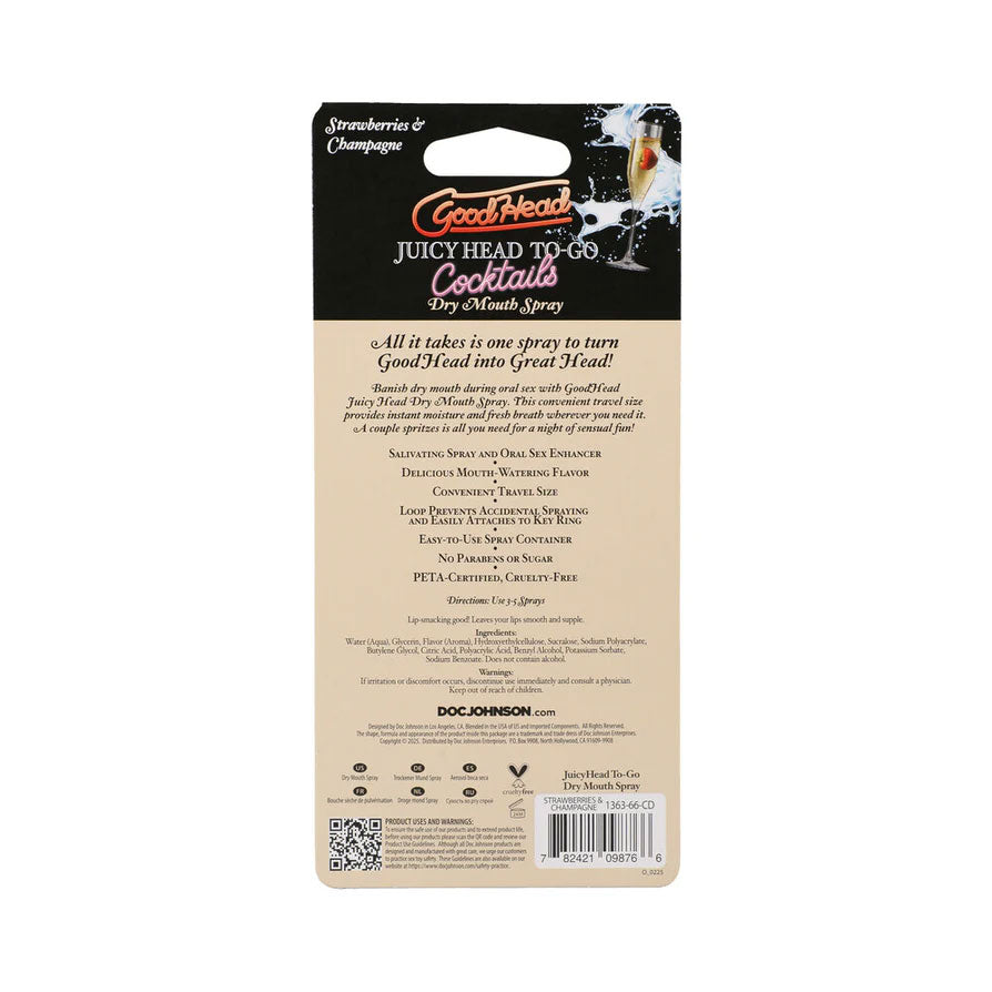 Goodhead Juicy Head Cocktails Dry Mouth Spray to-Go - Strawberries/champagne