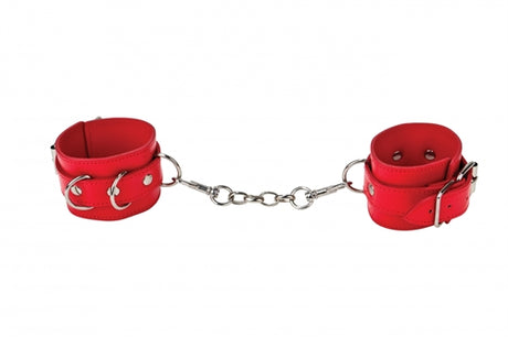"Leather Cuffs for Hands and Ankles - Red OU-OU048RED"
