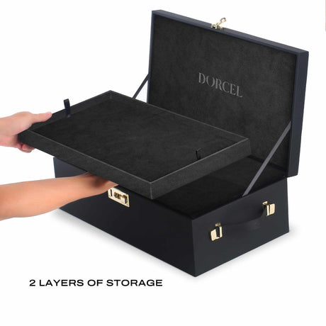 Dorcel Le Coffret Prestige Edition Storage Case — Faux Leather, Velvet-Lined, 44×25×15 cm - DL3346