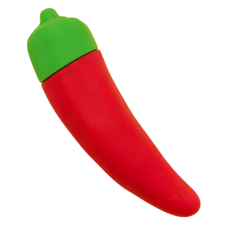 Emojibator Chili Pepper Vibrator — Medical-Grade Silicone, 4.76 in - EM7136