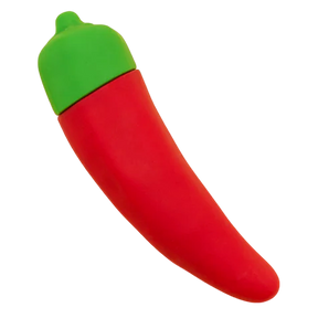Emojibator Chili Pepper Vibrator — Medical-Grade Silicone, 4.76 in - EM7136