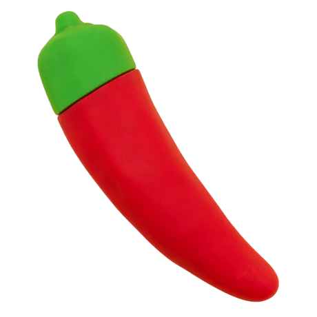 Emojibator Chili Pepper Vibrator — Medical-Grade Silicone, 4.76 in - EM7136