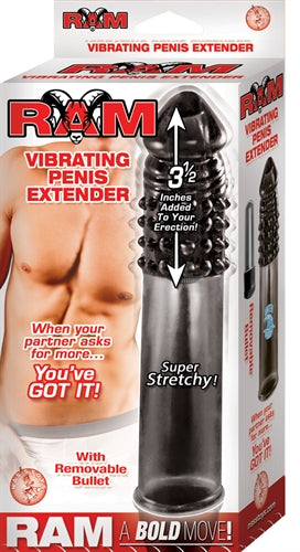 Ram Vibrating Penis Extender - Smoke by Nasstoys
