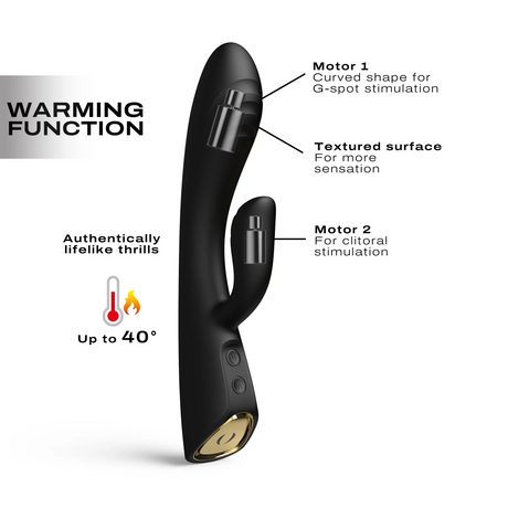 Dorcel Flexi Rabbit Vibrator — Black, Warming - DL2882