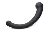 XR Brands 8in Dual-Ended Silicone Vibrator — Black - MS-AH112-BLK