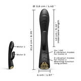 Dorcel Flexi Rabbit Vibrator — Black, Warming - DL2882